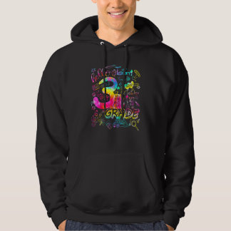 Tie Dye Typografie-Team der dritten Klasse Dritte- Hoodie