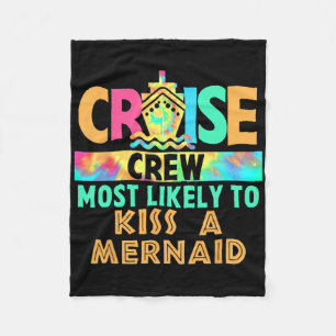Tie-Dye-Urlaub-Kreuzfahrt-Crew, die am wahrscheinl Fleecedecke