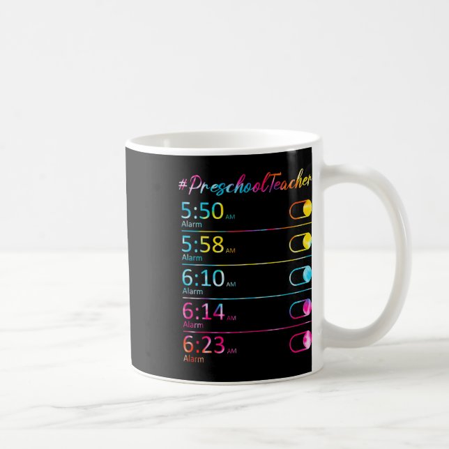 Tie-Dye-Vorschullehrer-Dankbarkeits-Wecker Kaffeetasse (Rechts)