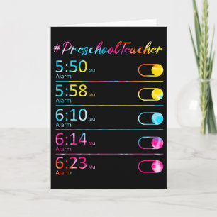 Tie-Dye-Vorschullehrer-Dankbarkeits-Wecker Karte