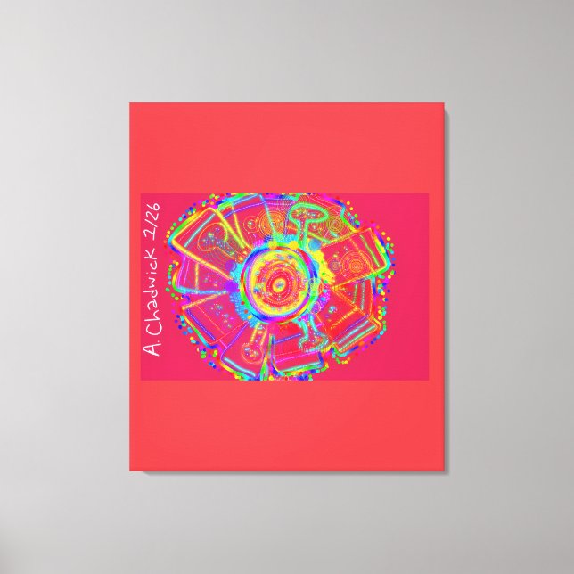 Tie-Dye Wheel Fan Flower Drawstring Backpack Leinwanddruck (Vorderseite)