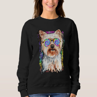 Tie-Dye-Yorkshire-Terrier-Aquarell-Yorkie Sweatshirt