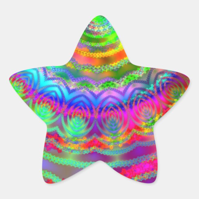 Tie Dye Ziel Stern-Aufkleber (Vorderseite)