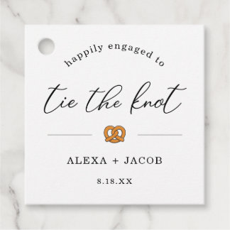 Tie the Knot Pretzel Engagement Party Favor Tag Geschenkanhänger