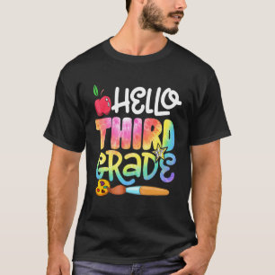 Tied Dye Hallo Dritte Klasse Zurück zur Schule Le T-Shirt