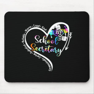 Tied Dye Herz Schulsekretärin Leben Cute Zurück zu Mousepad