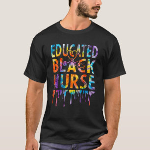 Tied Dye Krankenschwester Gebildet Schwarzer Gesch T-Shirt