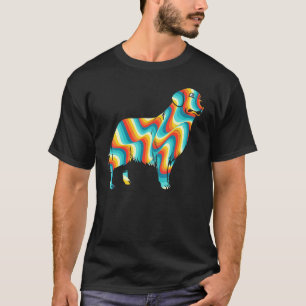 Tied Dye Psychedelischer Golden Retriever Welpe Hu T-Shirt