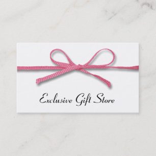 Tied Pink Bow Business Cards Visitenkarte