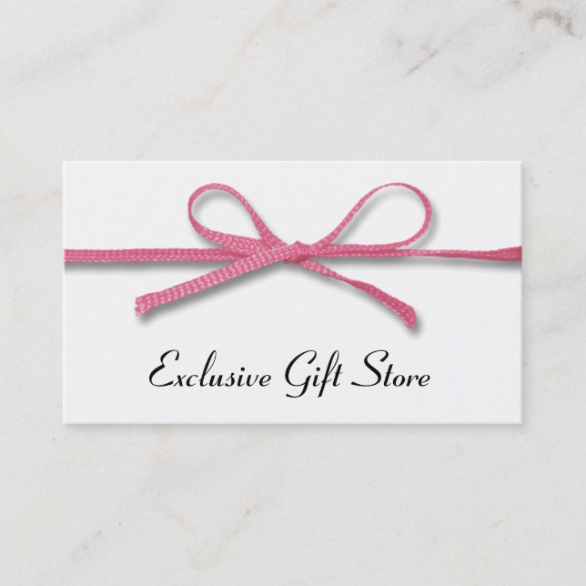 Tied Pink Bow Business Cards Visitenkarte (Vorderseite)