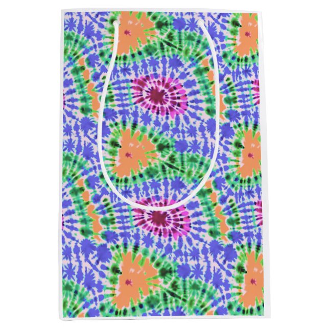 Tiedye colorful pattern mittlere geschenktüte (Vorderseite)