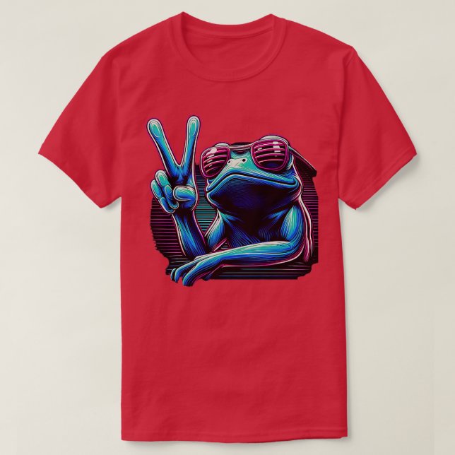 TieDye Cool Frog Hippie 4 T-Shirt (Design vorne)