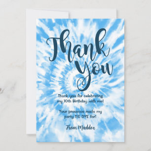Tiedye Dankeskarten Blau Einladung