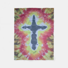 tiedye Fleece-Deckenkreuz Fleecedecke