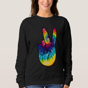Tiedye-Friedenszeichen-Hand Hippies V 1 Sweatshirt