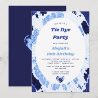 Tiedye-Geburtstagsfeier Indigo Blau Shibori