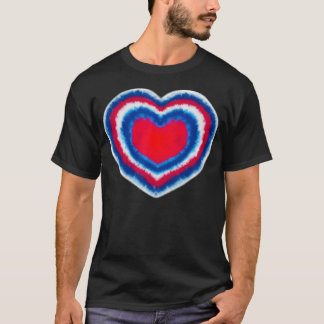Tiedye-Herz 4. Juli Patriotischer 4. Juli T-Shirt