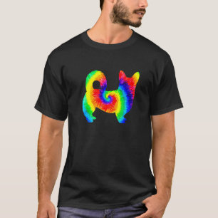 Tiedye-Hund Hippie Corgi Retro Welpe T-Shirt