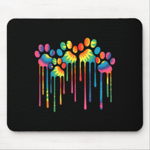 Tiedye-Hundefuß-Herzdruck Wasserfarben Malerei Mousepad