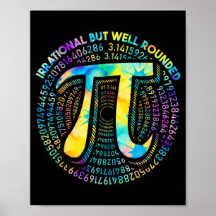 Tiedye irrational, aber gut rund 3,14 Pi-Zahl S Poster