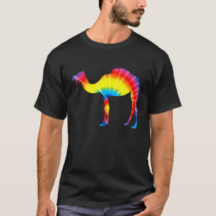Tiedye-Kamel-Regenbogen-Druck-Kalb-Tier-Hippie-Erb T-Shirt