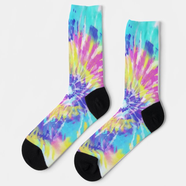 Tiedye Mehrfarben Socke (Linkes Detail)