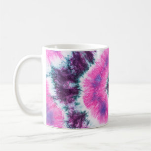 Tiedye-Muster von Hand auf Baumwollstoff gefärbt a Kaffeetasse