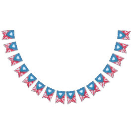 tiedye Partyflaggenfahnen-Puerto- Ricoflagge Wimpelkette