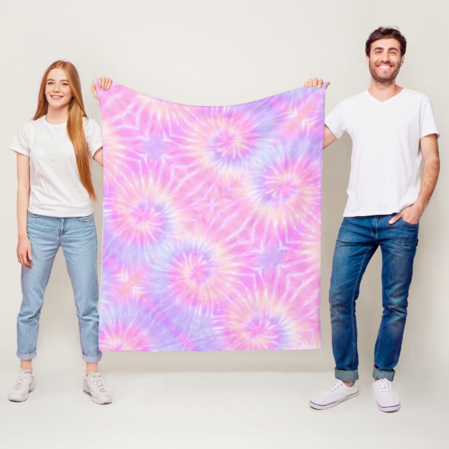 Tiedye Pastel Rainbow Spiral Hippie Gefärbte Krawa Fleecedecke (Beispiel)