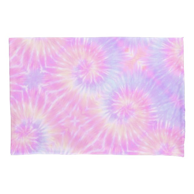 Tiedye Pastel Rainbow Spiral Hippie Gefärbte Krawa Kissenbezug (Vorderseite)