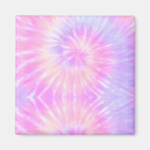 Tiedye Pastel Rainbow Spiral Hippie Gefärbte Krawa Magnet