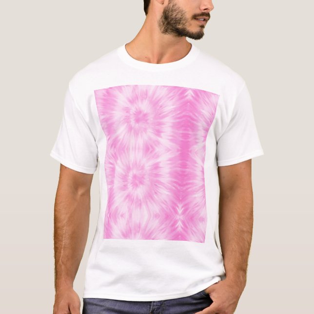 Tiedye Pink Spiral Hippie Gefärbte Krawatte T-Shirt (Vorderseite)