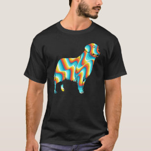 Tiedye psychedelischer Golden Retriever Welpe Hund T-Shirt