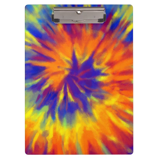 Tiedye Rainbow Spiral Hippie Gefärbte Krawatte Klemmbrett (Vorderseite)