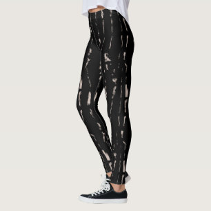 Tiedye Schwarz Punk abstraktes Muster Leggings