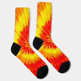 Tiedye-Socken in Rot, Orange und Gelb Socken