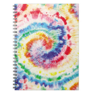 Tiedye-Spirale. Nahtloses Tiedye-Muster. Stoff Mu Notizblock