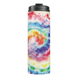Tiedye-Swirbel. Nahtloses Tiedye-Muster. Stoff Mu Thermosbecher