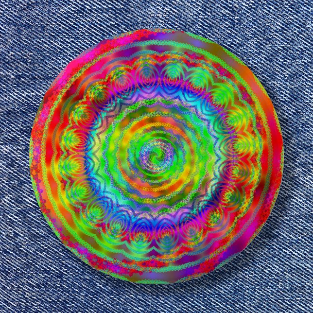 Tiedye Target Button (Tiedye Target Pinback Button)