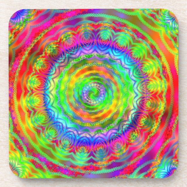 Tiedye Target Getränkeuntersetzer (Vorderseite)