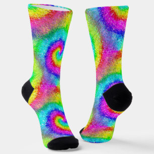 Tiedye Trippy Hippie psychedelische Retro-Monogram Socken