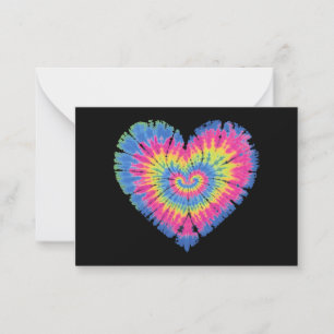 Tiedye Valentinstag Bunte Herzen Tag  Mitteilungskarte
