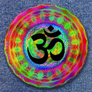 Tiedye Ziel mit Om-Symbol Button