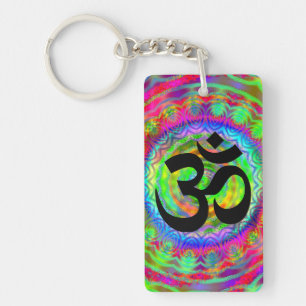Tiedye Ziel mit Om-Symbol Schlüsselanhänger