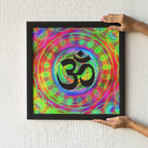 Tiedye Zielscheibe mit Om-Symbol Poster