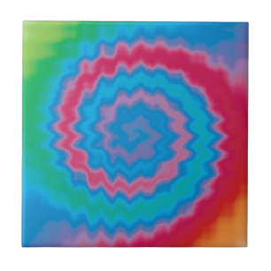 Tiedyed groovy funky retro Swirl-Muster cool Fliese