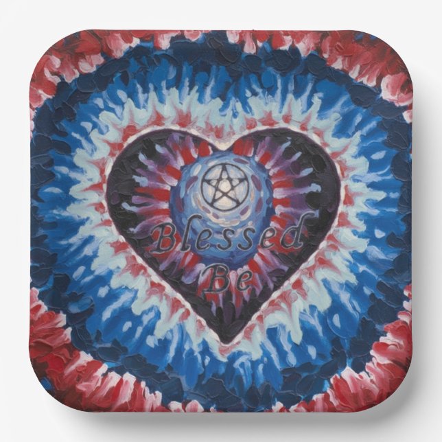 TieDyeHeart Pappteller (Vorderseite)