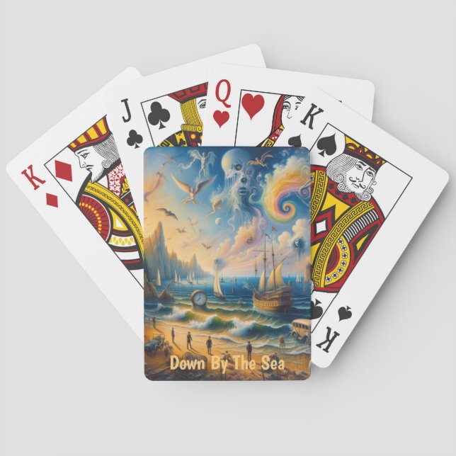 Tief am Meer: Eine surreale Küstenlandschaft Spielkarten (Rückseite)