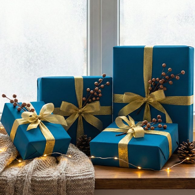 Tief Aquamarines blaues Wrapping Paper Elegant Sol Geschenkpapier (Von Creator hochgeladen)