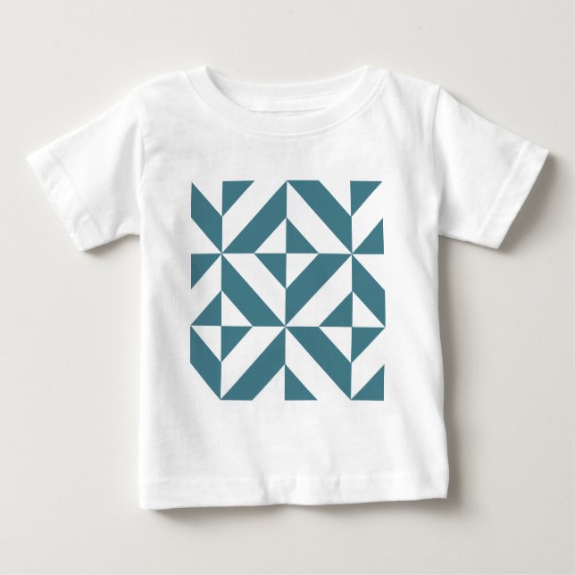Tief Aquamarines Green Geometric Deko Cube Pattern Baby T-shirt (Vorderseite)